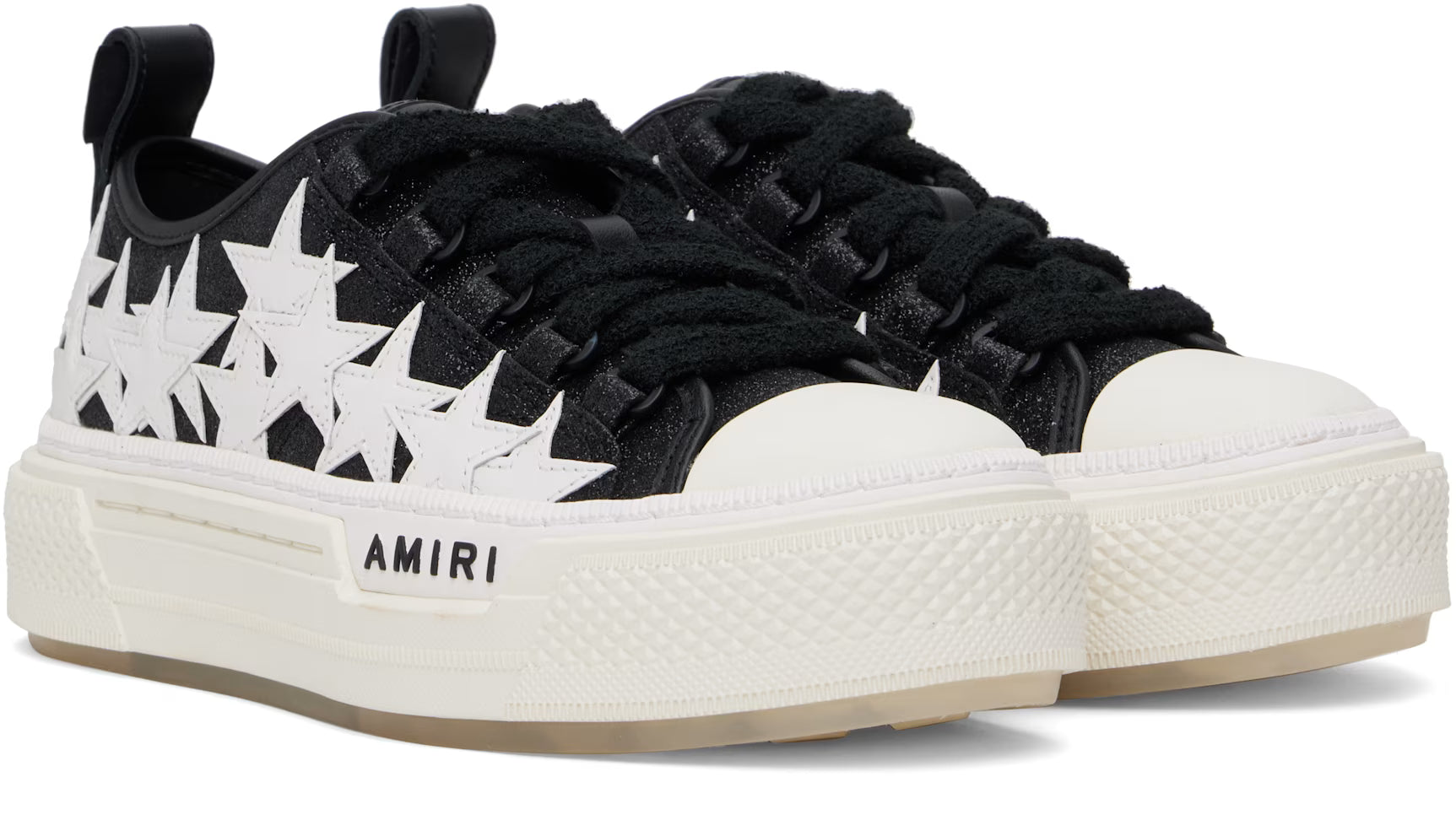 AMIRI Black Glitter Stars Court Low Sneakers