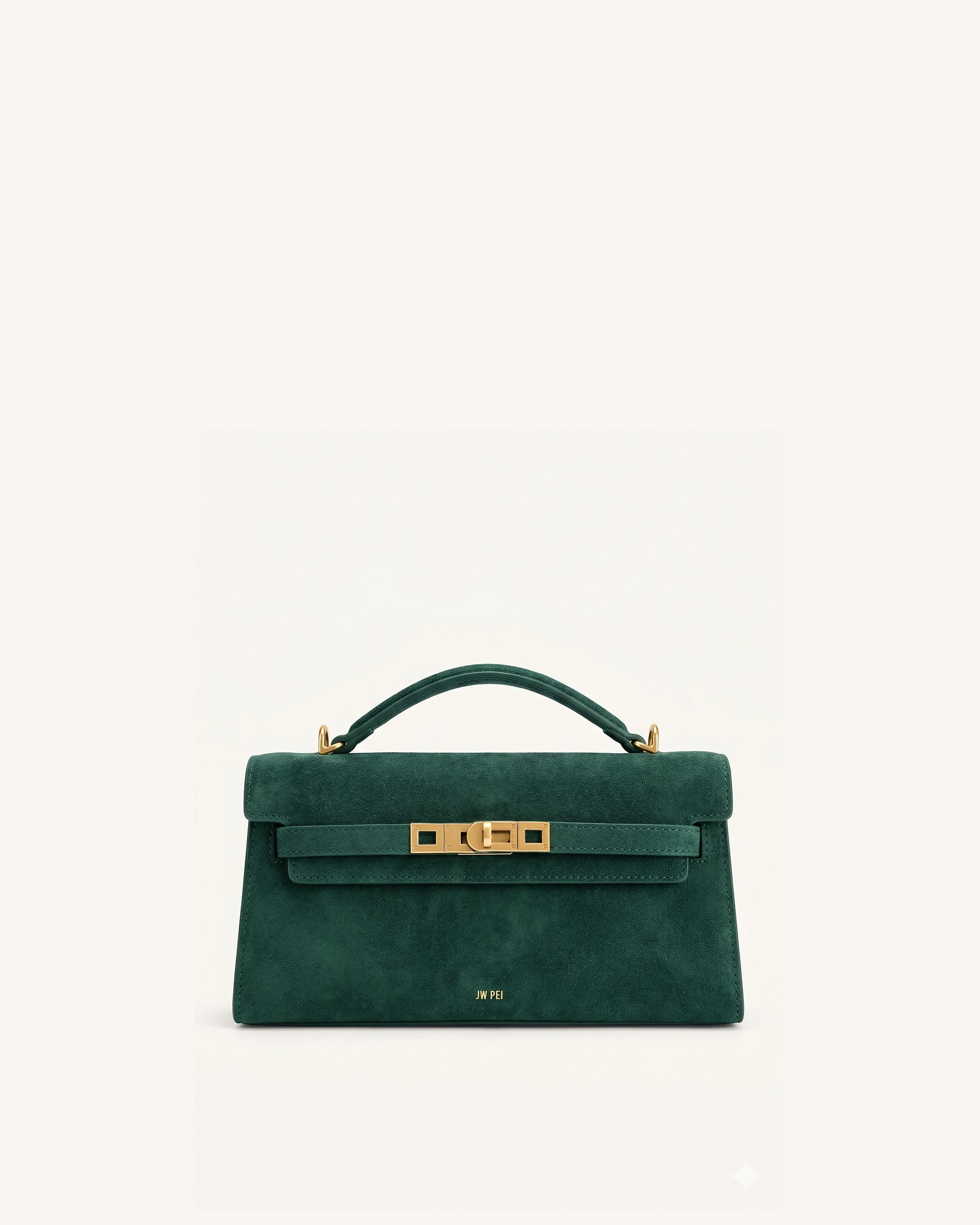 Noor Faux Suede Top Handle Bag - Blue