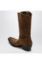 Prada Brown Suede Western Mid-Calf Boots