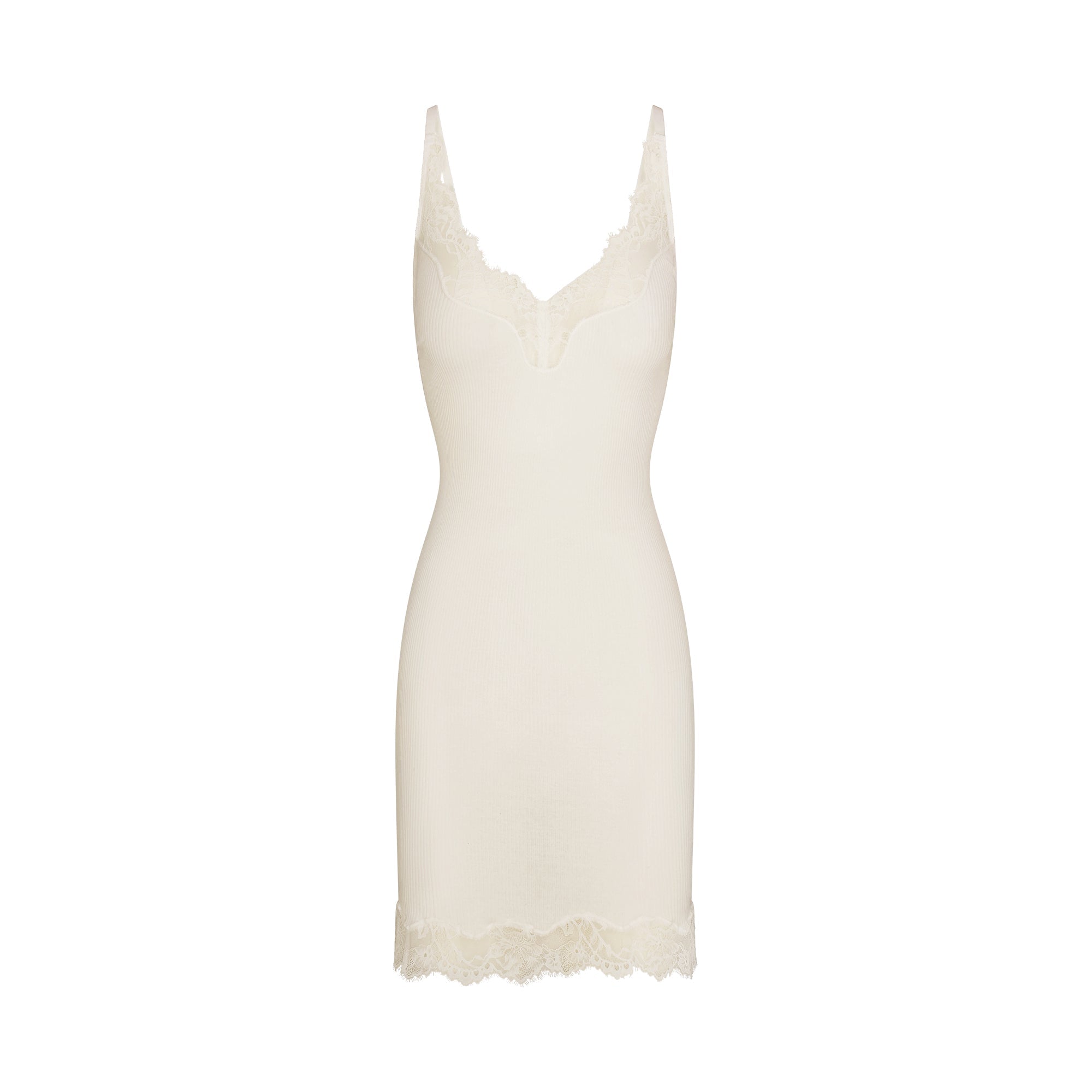 Rib Knit Lace Mini Dress