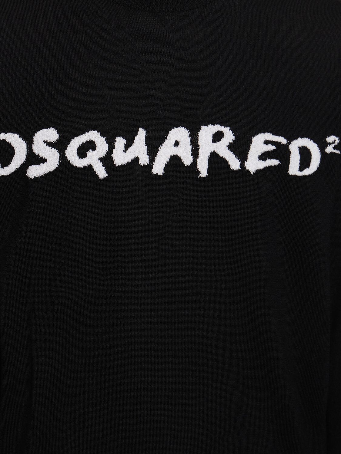 Dsquared2 Dsquared2 Logo jacquard wool blend sweater - Size: S Sweatshirts | Shop From The Mirage