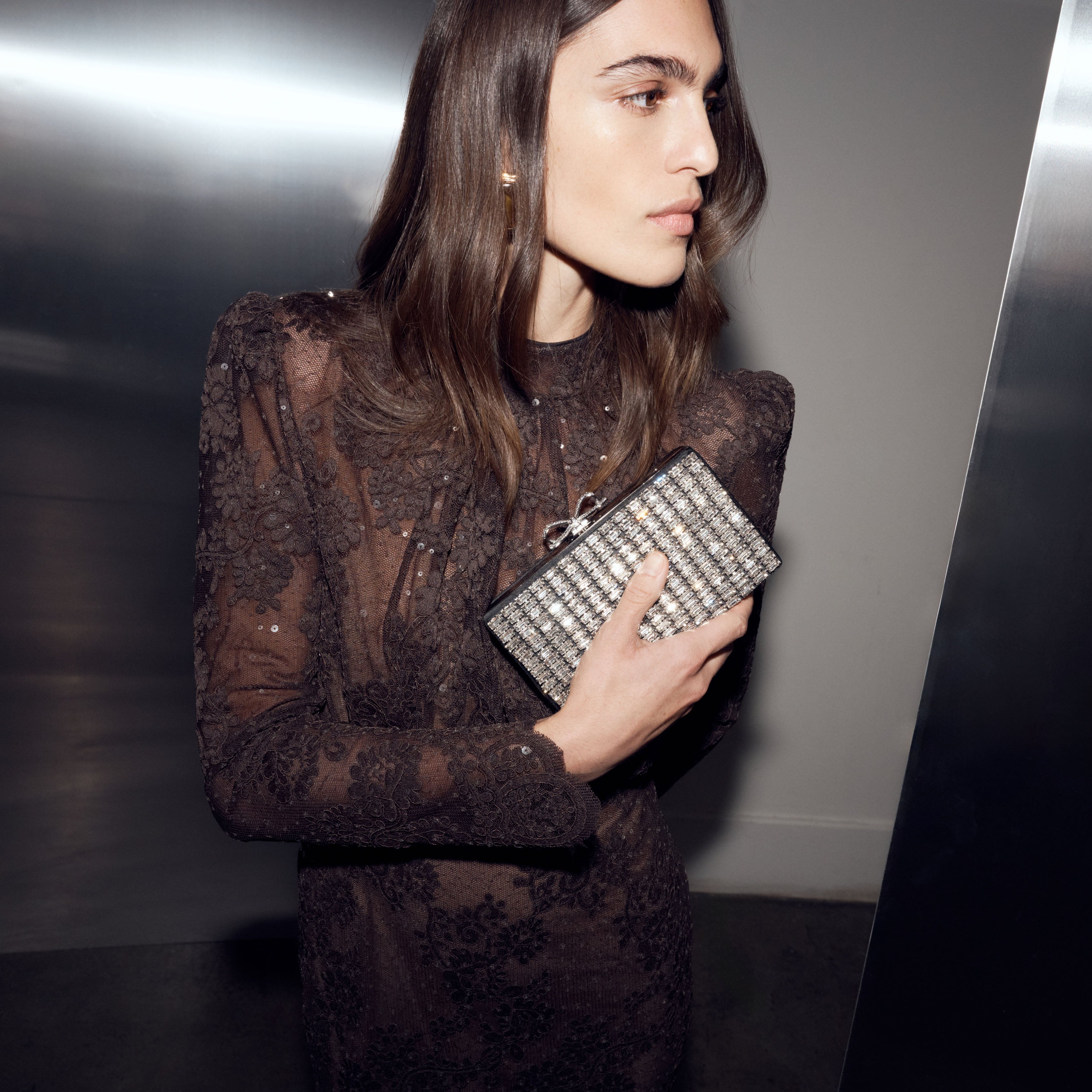 Silver Chainmail Clutch Bag