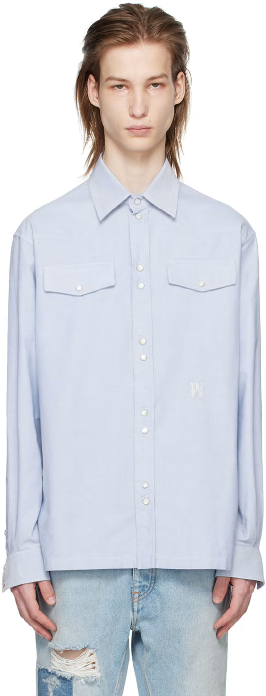 Blue Embroidered Shirt