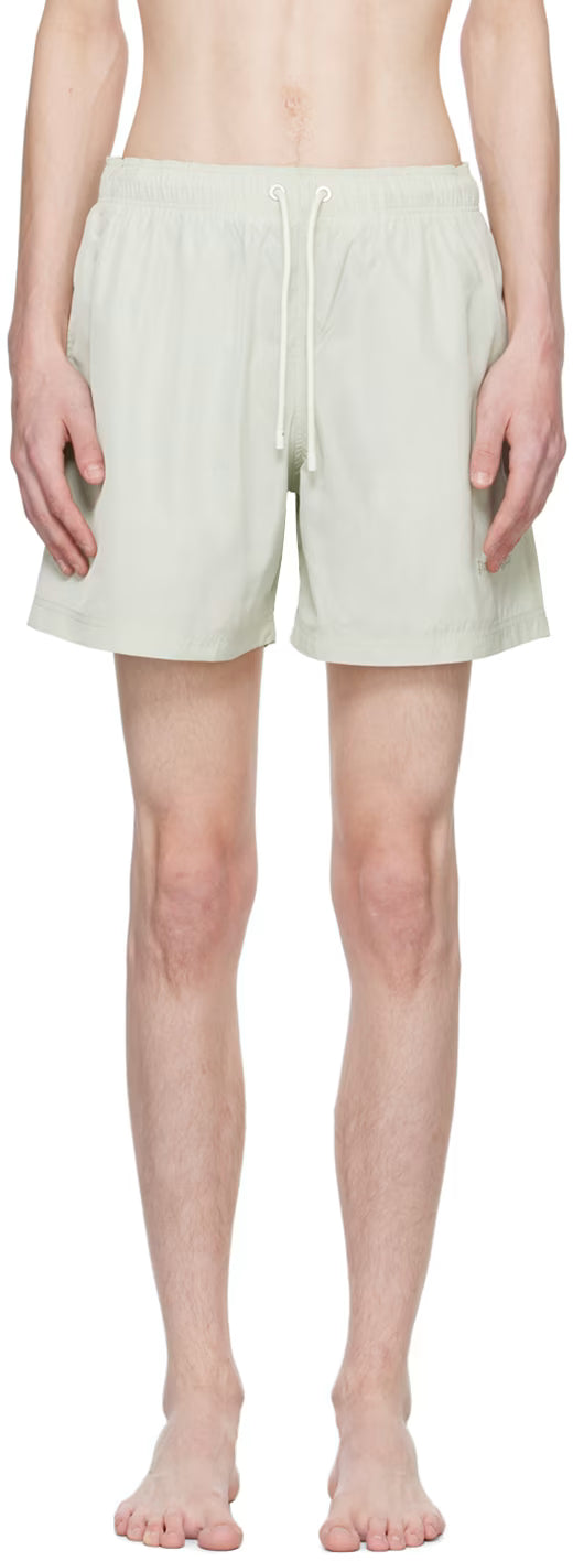 Green Embroidered Swim Shorts