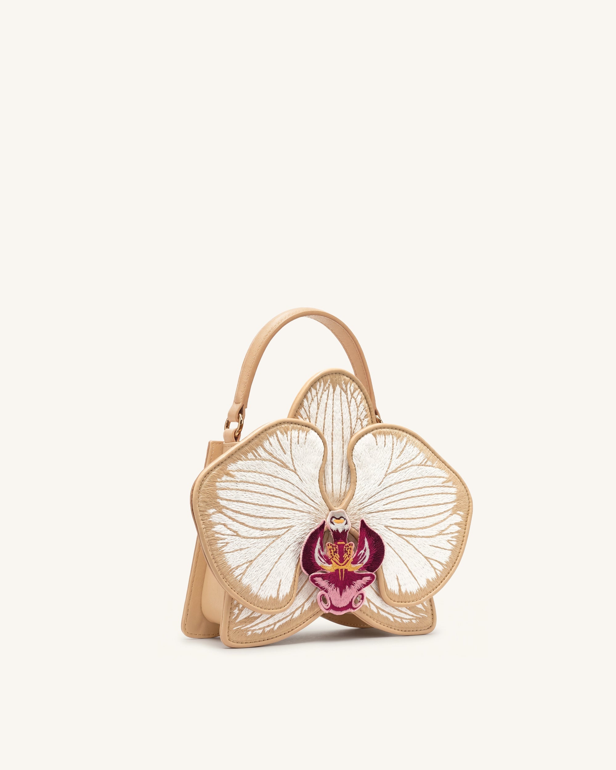 Flora Orchid Shaped Top Handle Bag - Light Green