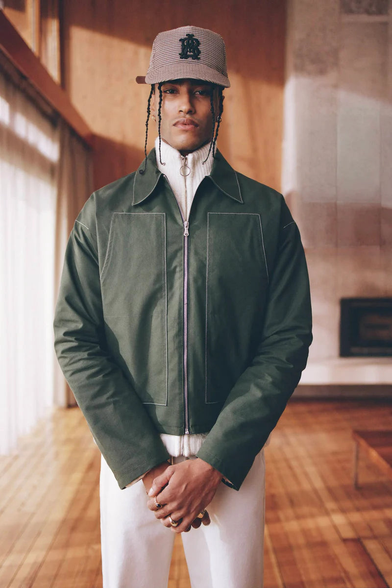Utility jacket - green/ecru