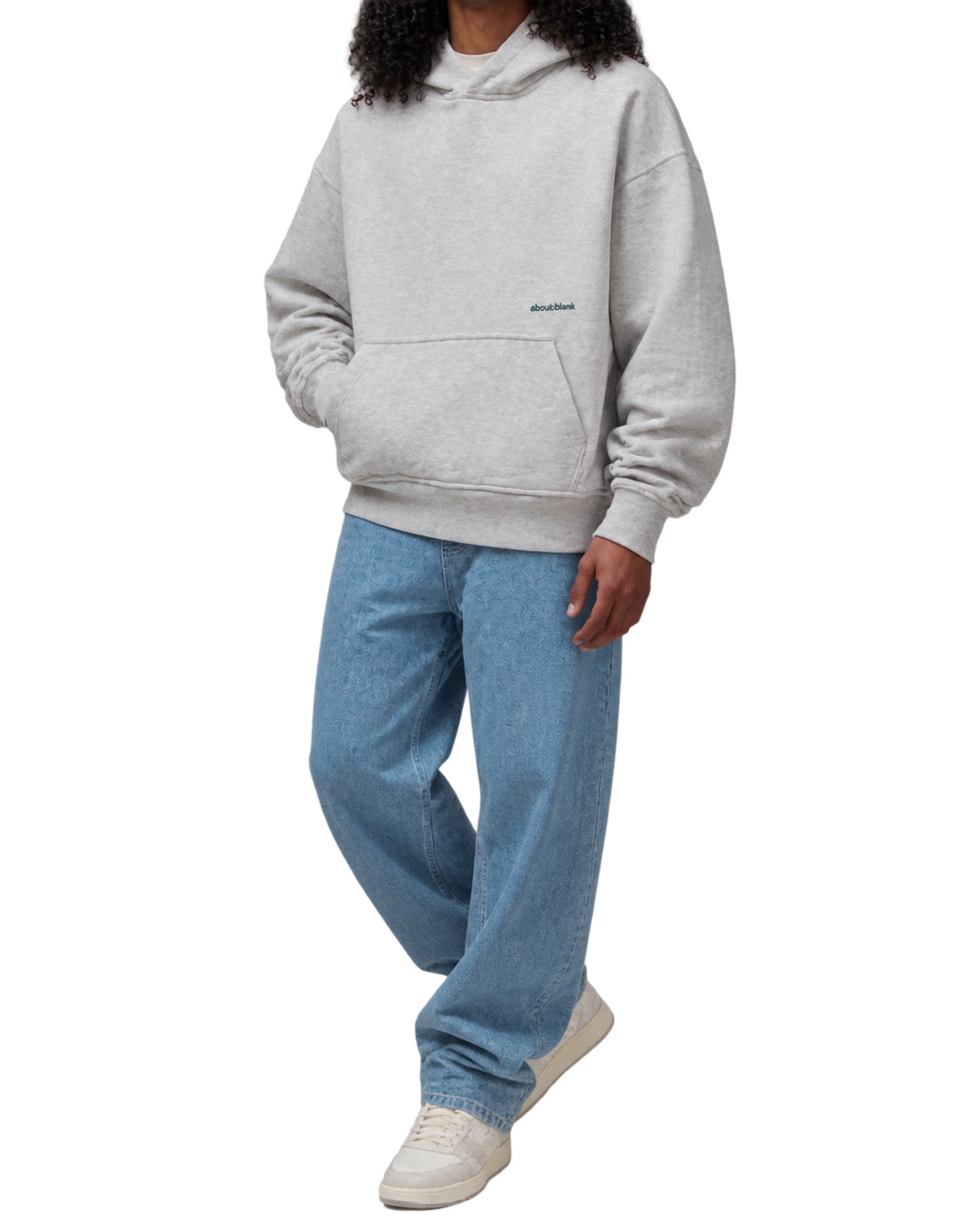 About Blank Box Hoodie in Grey Marl