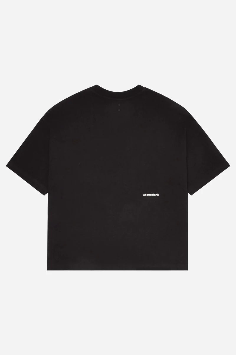 Mock neck t-shirt - black/ecru