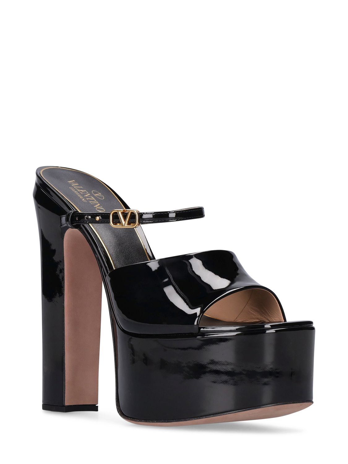 Valentino Garavani Valentino Garavani 155mm Tan-go patent leather mules - Heels | Shop From The Mirage