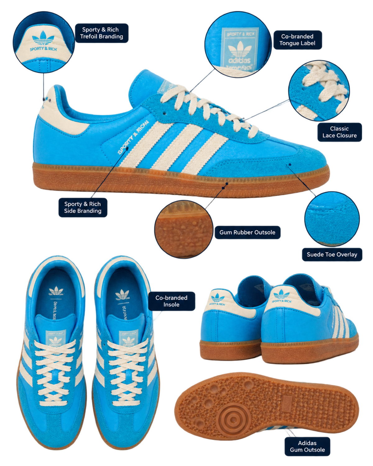 Adidas Samba OG 'Blue Rush' X Sporty & Rich