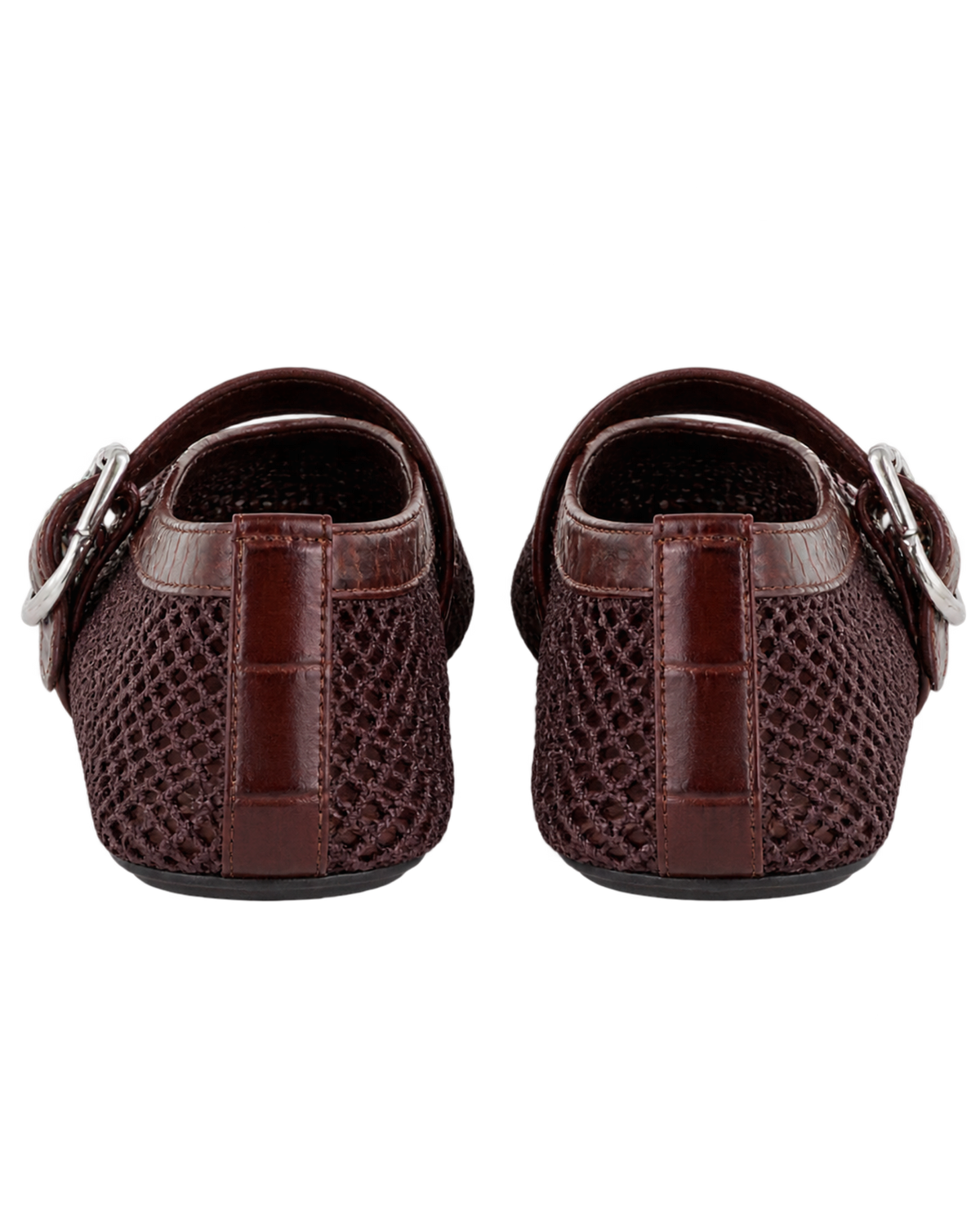 Alaïa Croc-Embossed Leather Mesh Ballet Flats