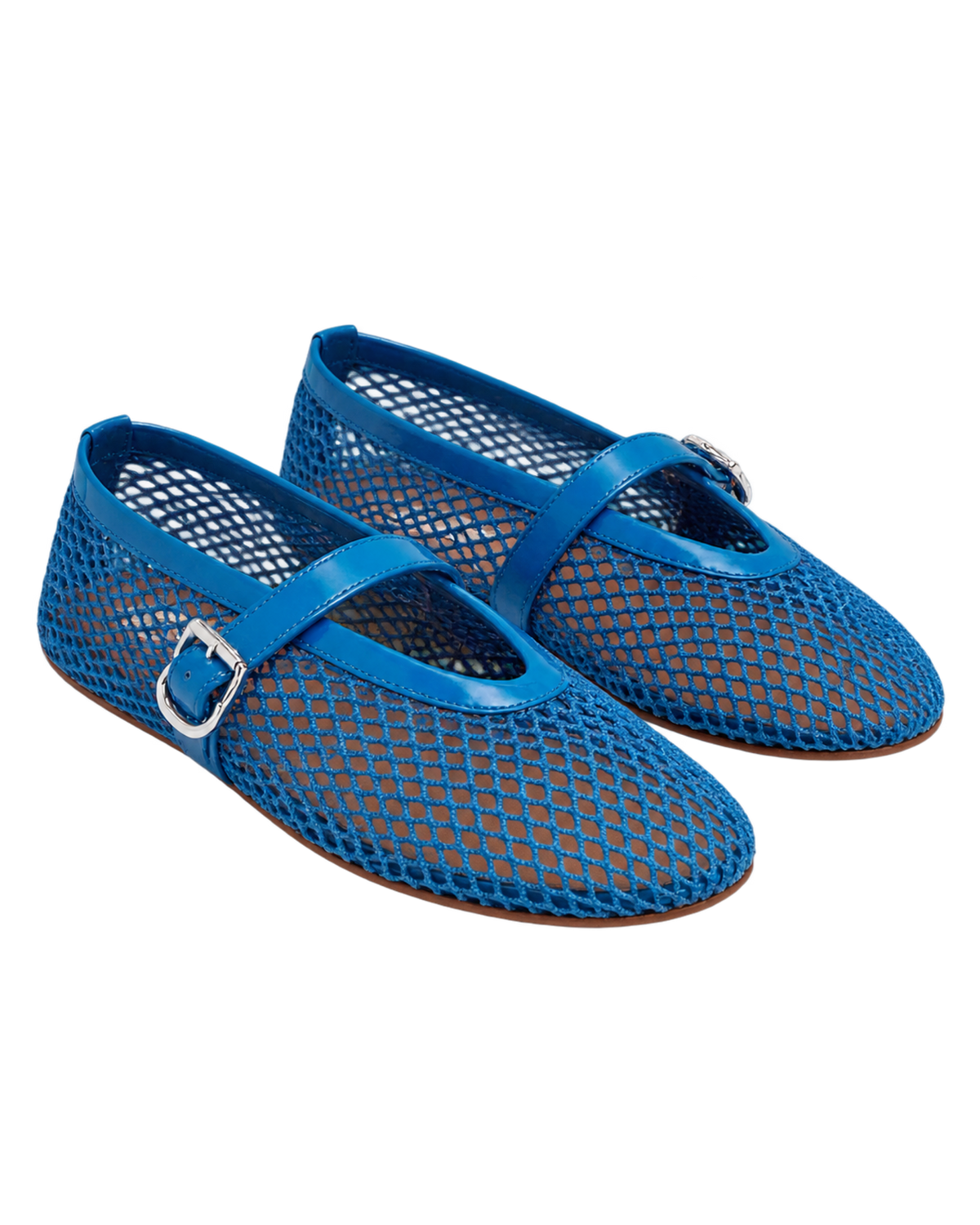 Alaïa Electric Blue BALLET FLATS IN FISHNET