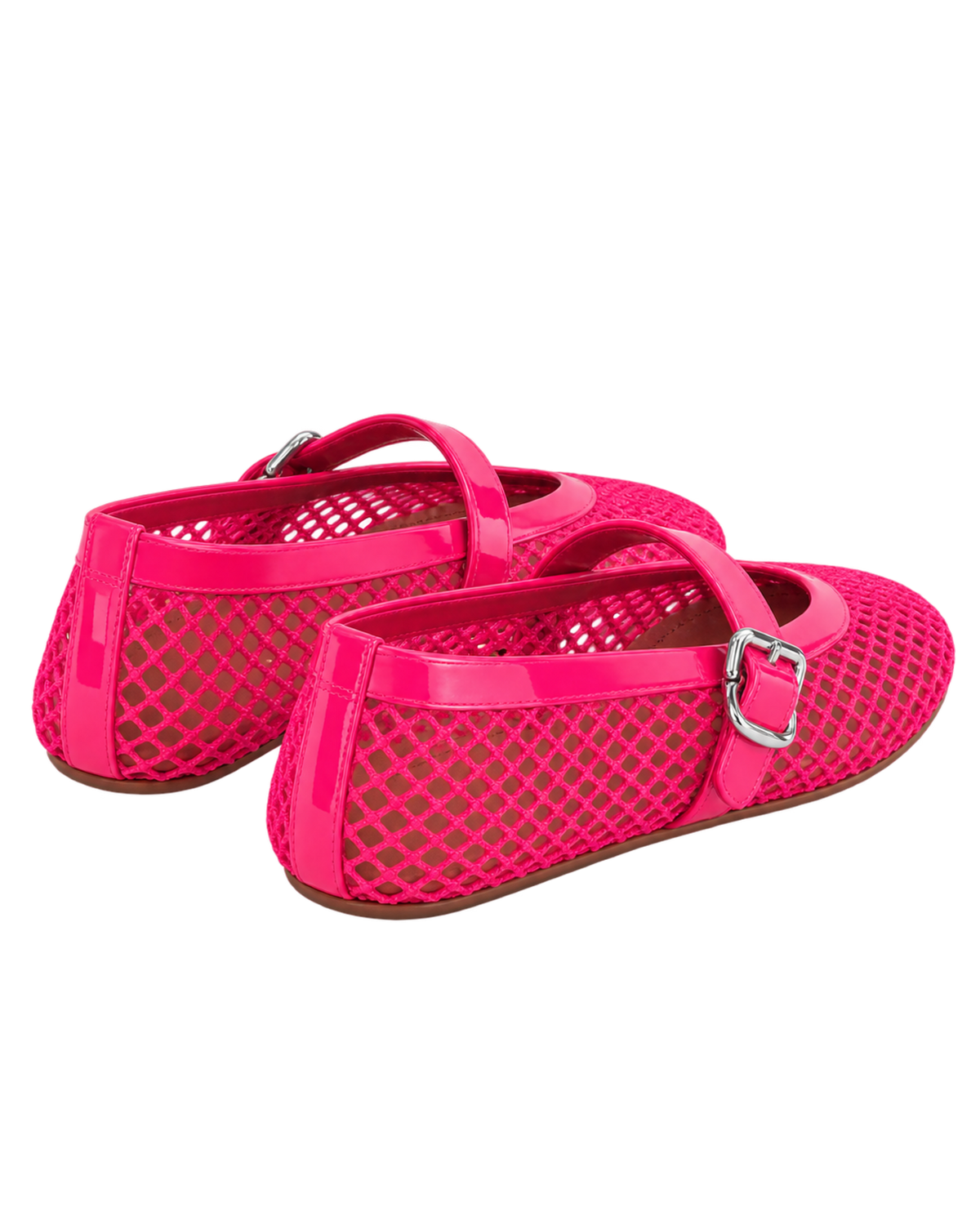 Alaïa Fuschia BALLET FLATS IN FISHNET