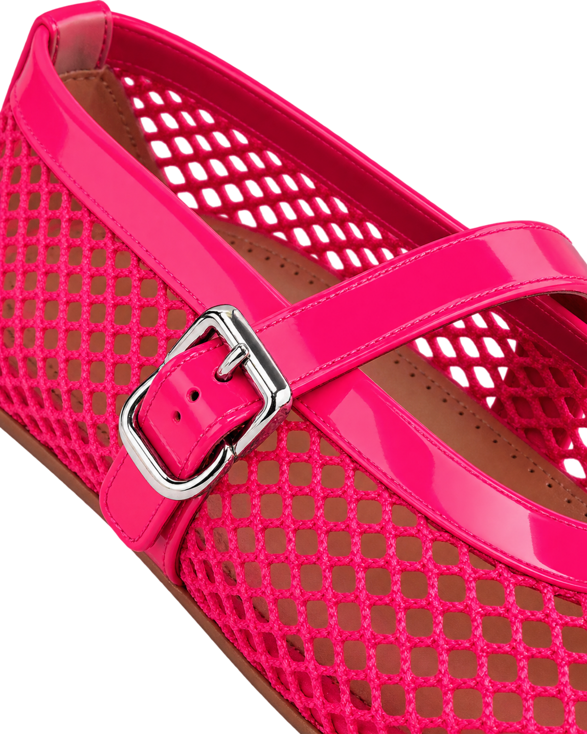 Alaïa Fuschia BALLET FLATS IN FISHNET
