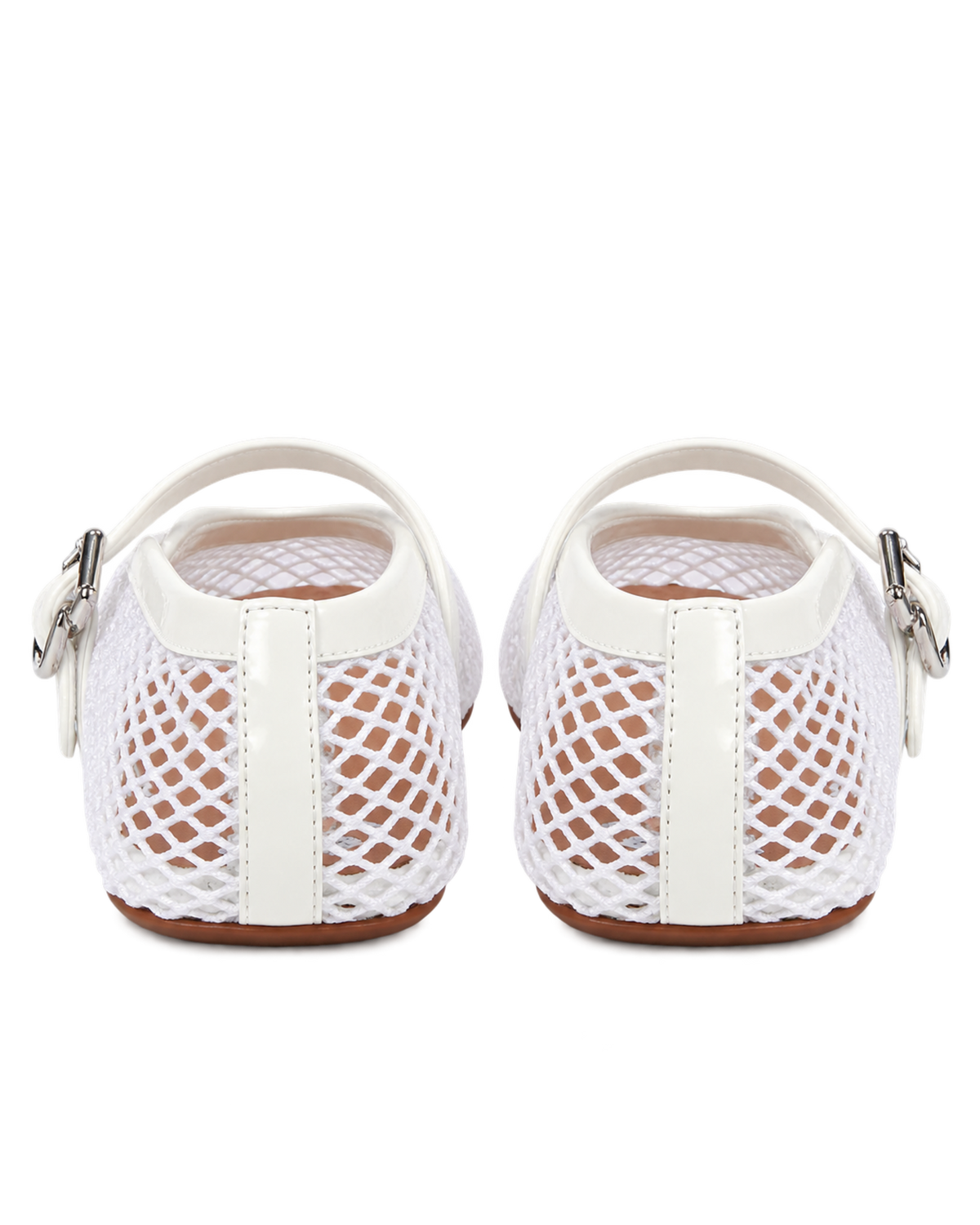Alaïa Leather-trimmed fishnet ballet flats