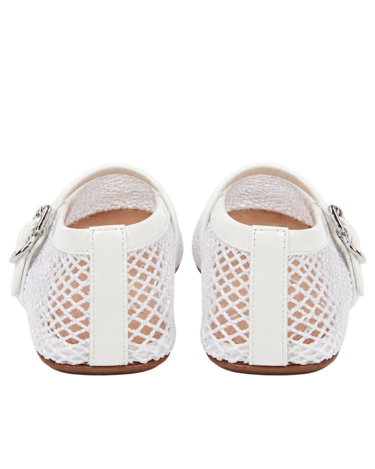 Alaïa Leather-trimmed fishnet ballet flats