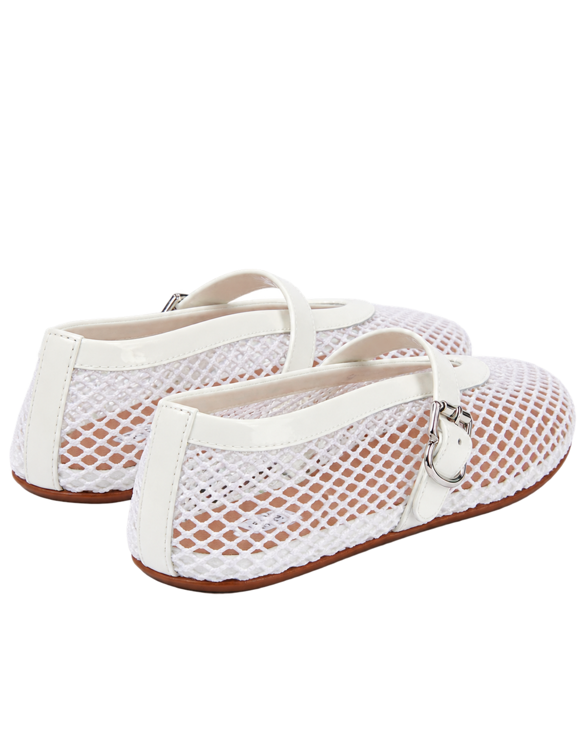 Alaïa Leather-trimmed fishnet ballet flats