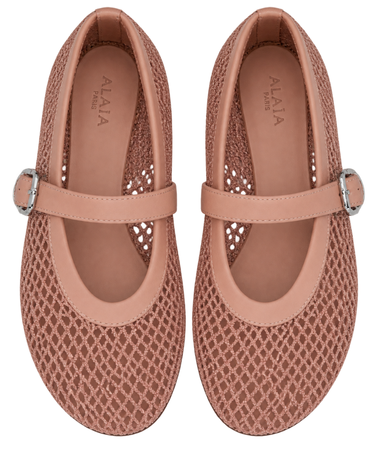 Alaïa Nude BALLET FLATS IN FISHNET