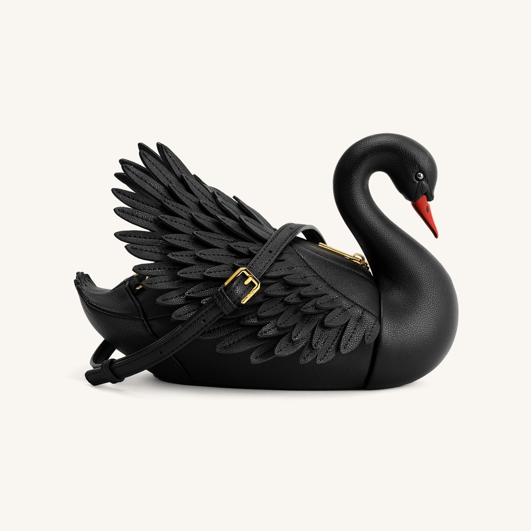 Alani Swan Shaped Crossbody Bag - Black