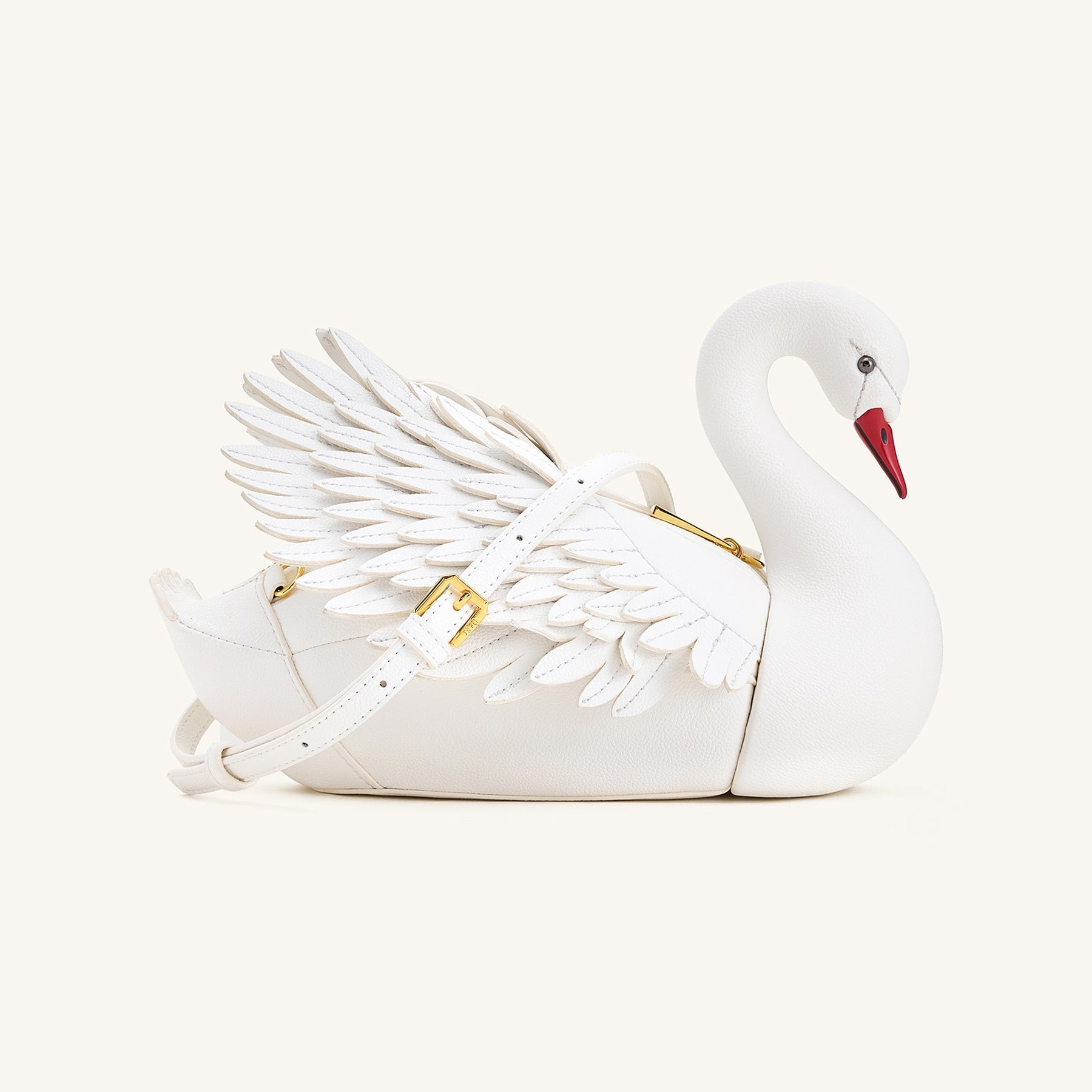 Alani Swan Shaped Crossbody Bag - White