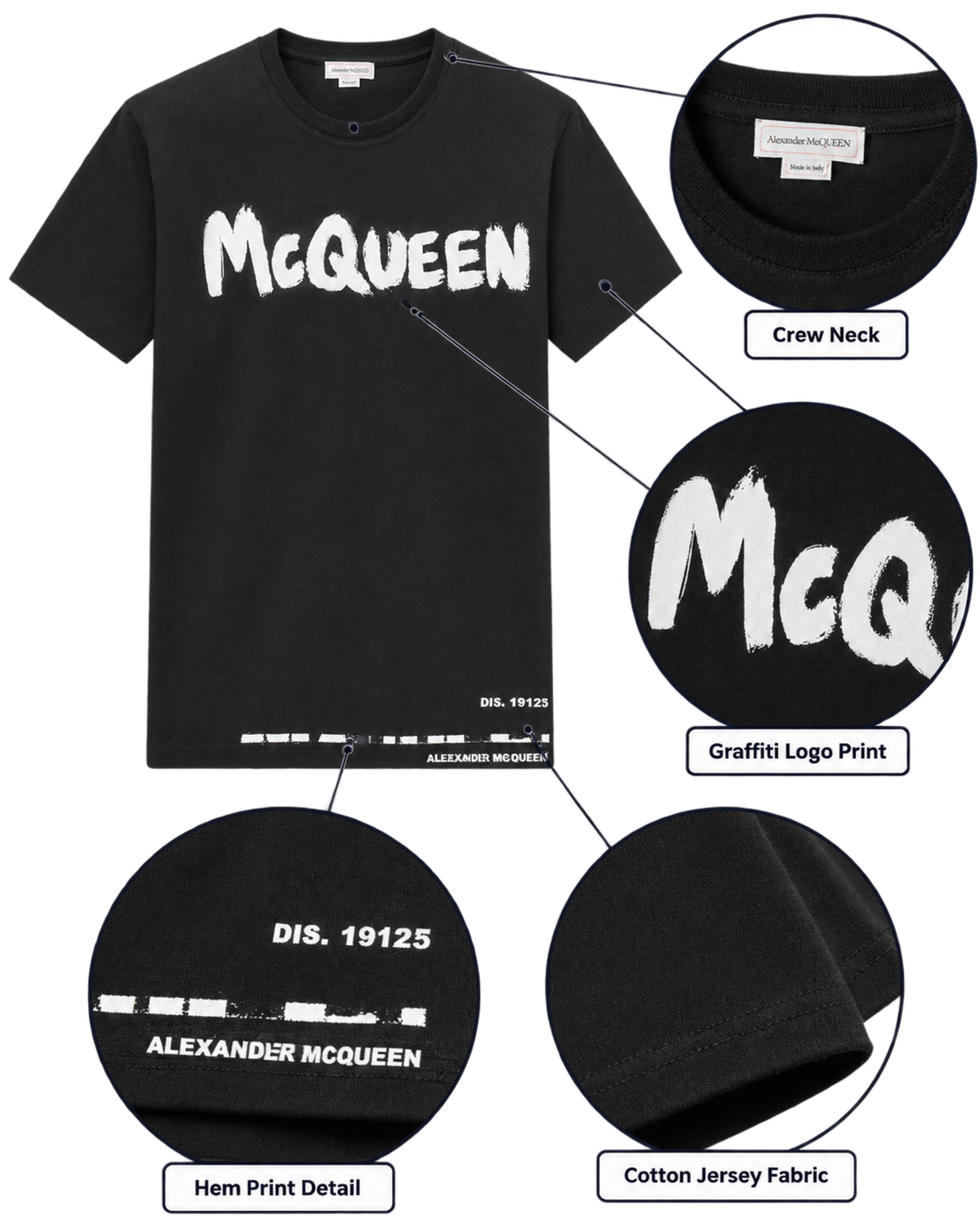 Alexander McQueen Men's Graffiti Logo T-Shirt