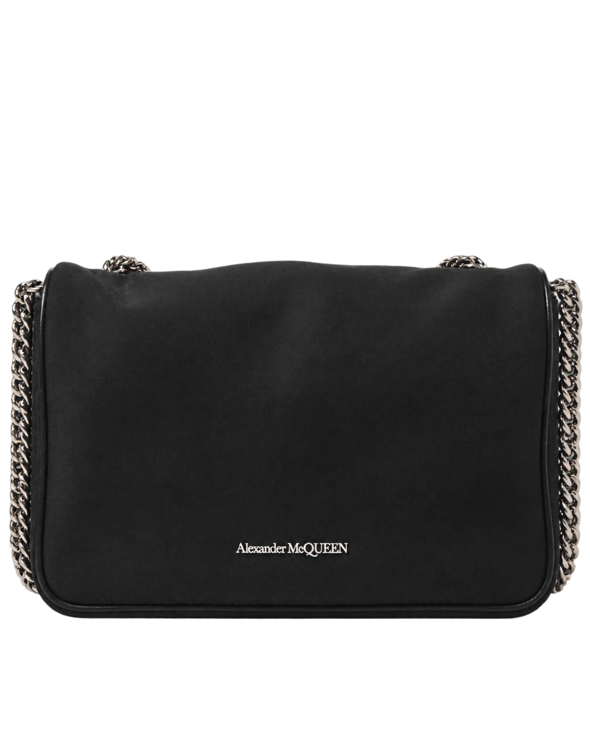 ALEXANDER MCQUEEN Nylon Graffiti Skull Small Crossbody Bag Black White