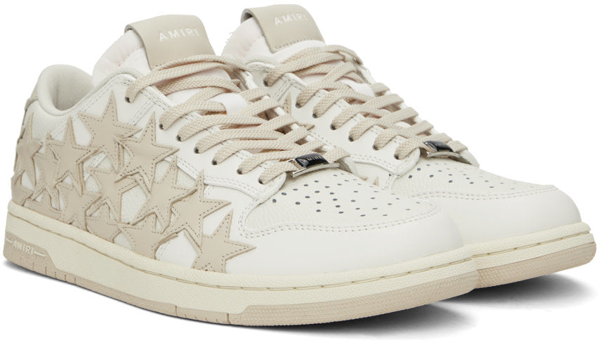 Amiri Amiri Beige & White Stars Low Sneakers - Size: UK 14 Sneakers | Shop From The Mirage