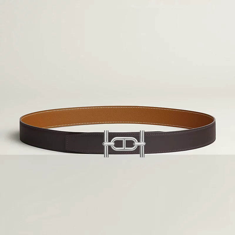 Ancre belt buckle & Reversible leather strap 32 mm
