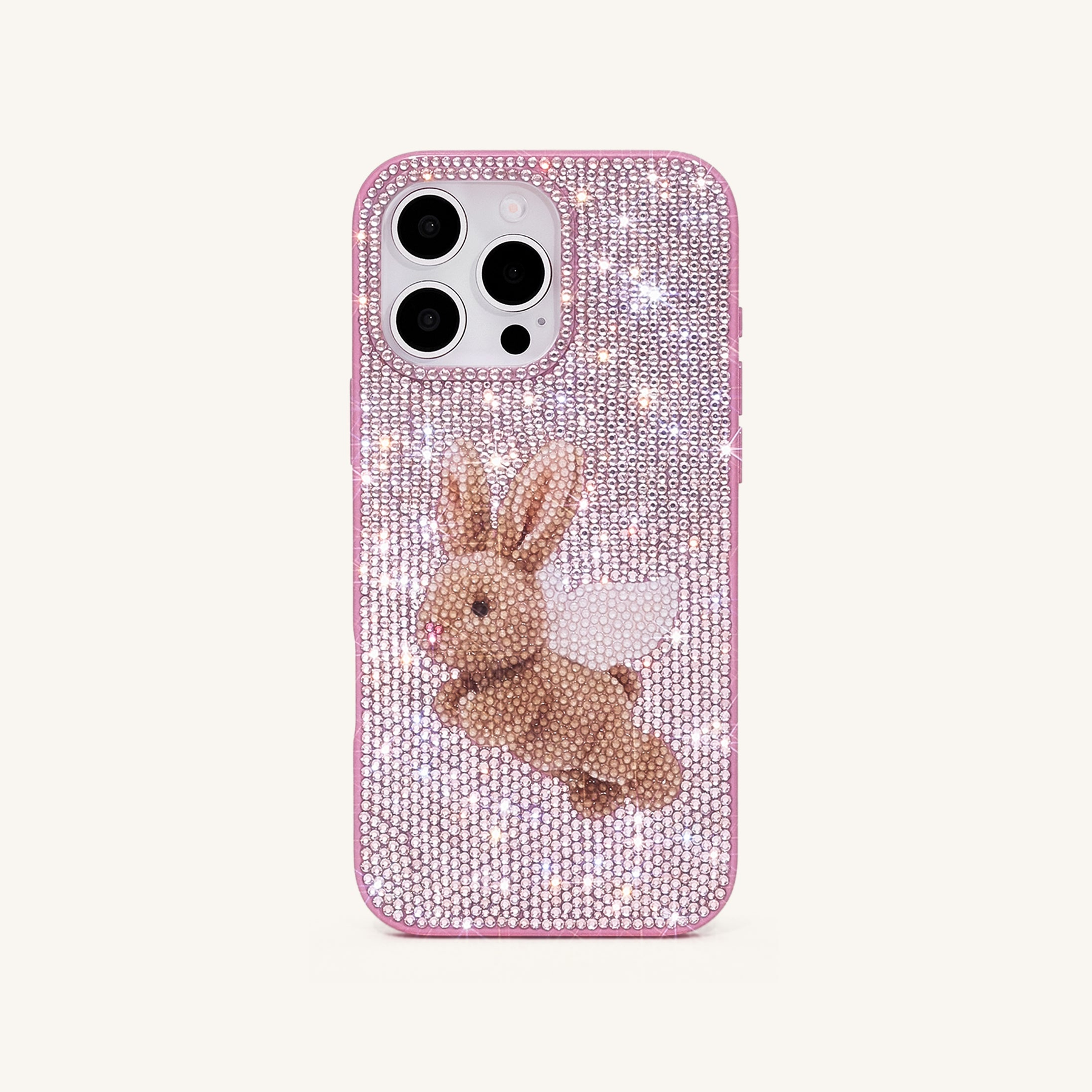 Angel Bunny Glitter Phone Case - Pink