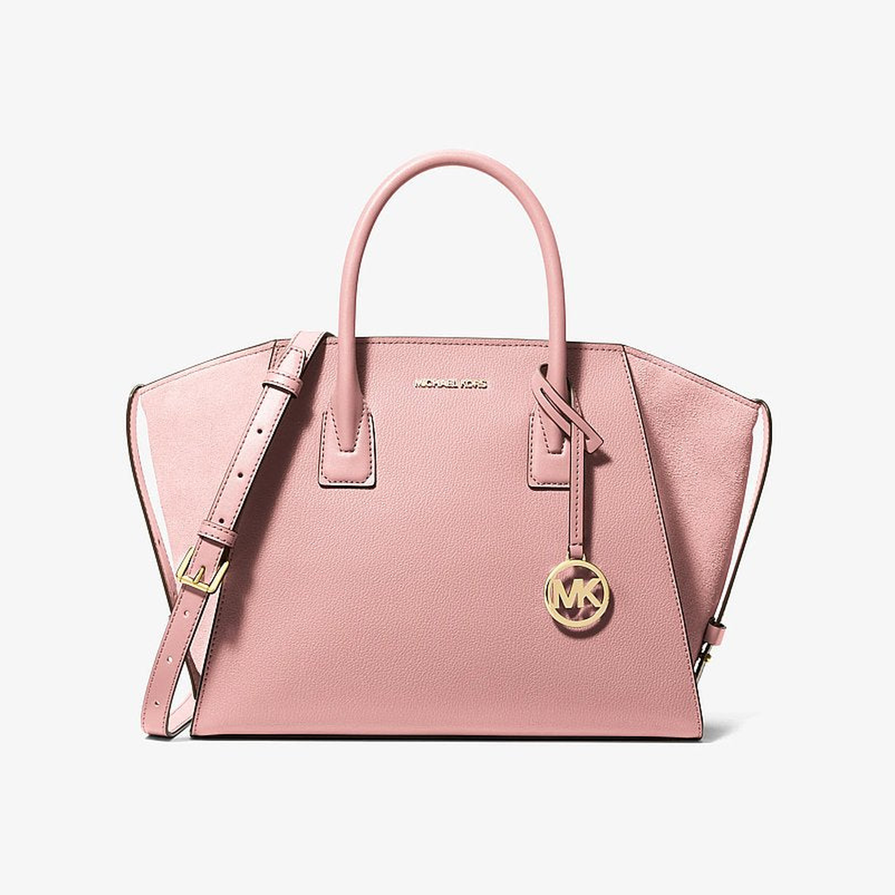 Avril Large Leather and Suede Satchel