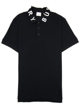 Burberry Ryland Block Collar Writing Polo in Black