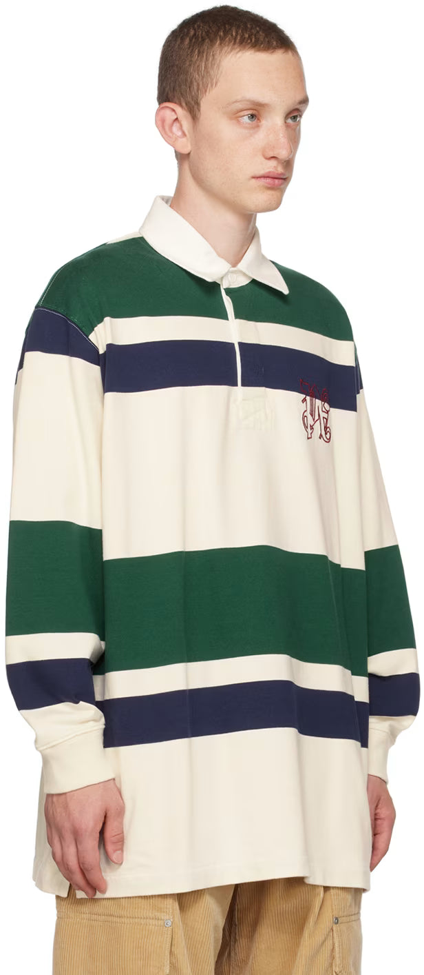 Beige Monogram Long Sleeve Polo