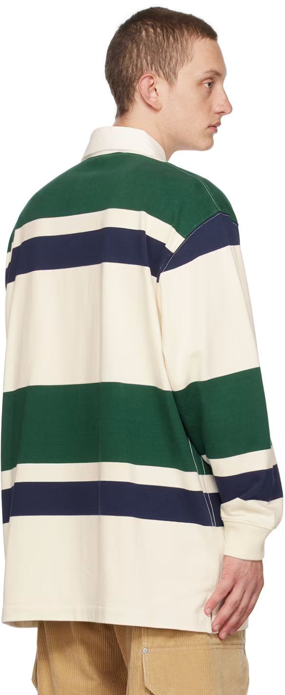 Beige Monogram Long Sleeve Polo