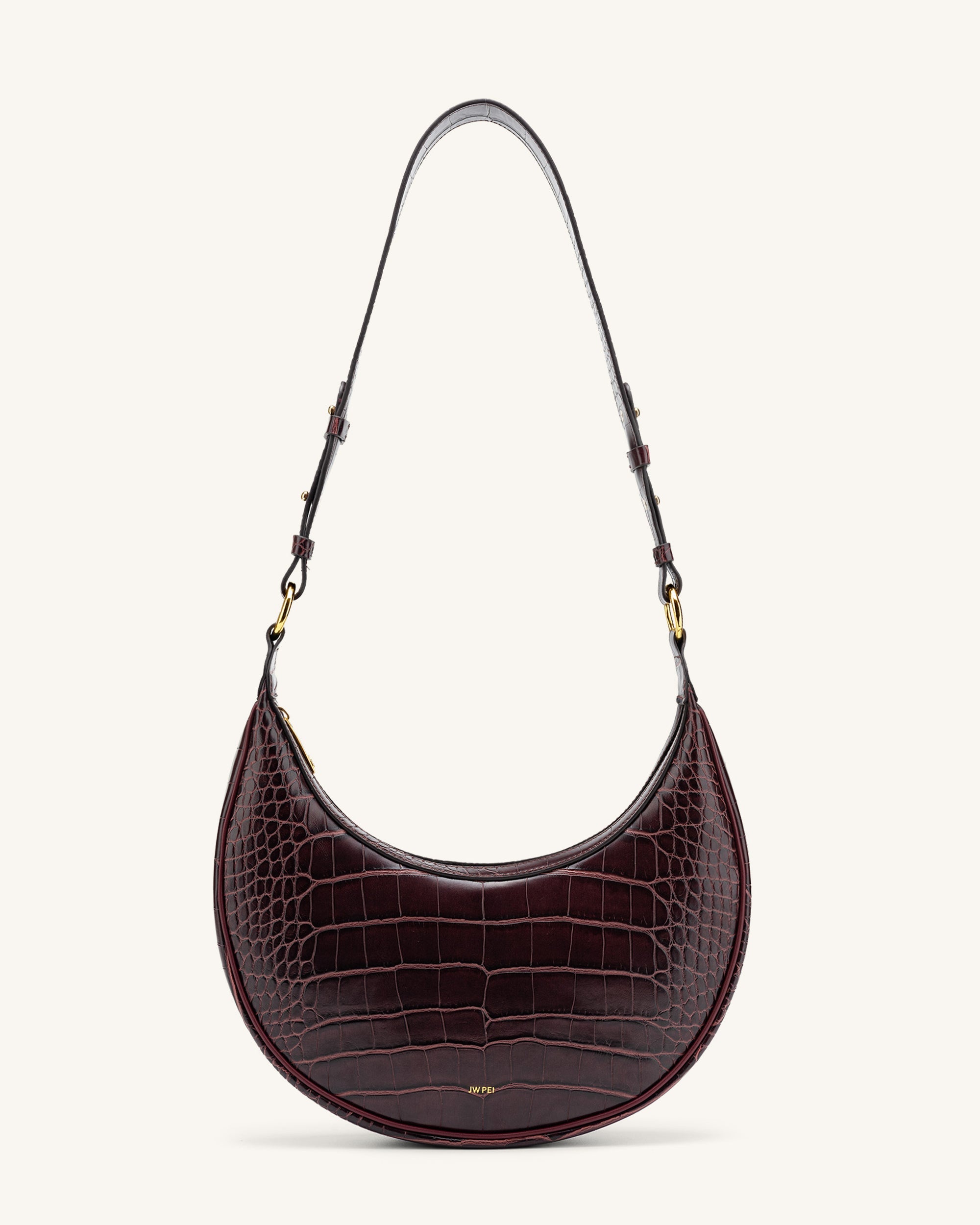 Carly Saddle Bag - Black Croc