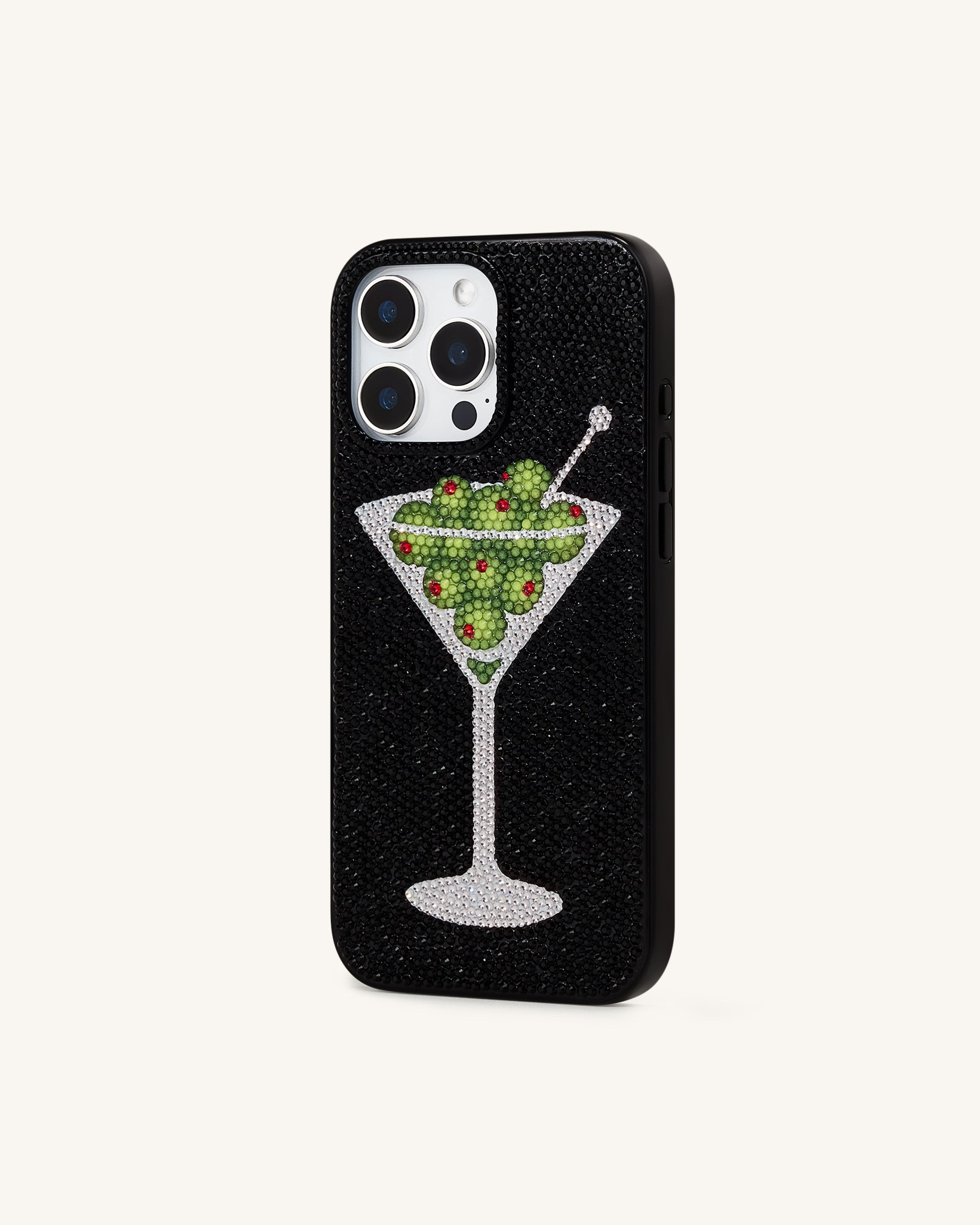 Olive Martini Artificial Crystal Phone Case - Gold