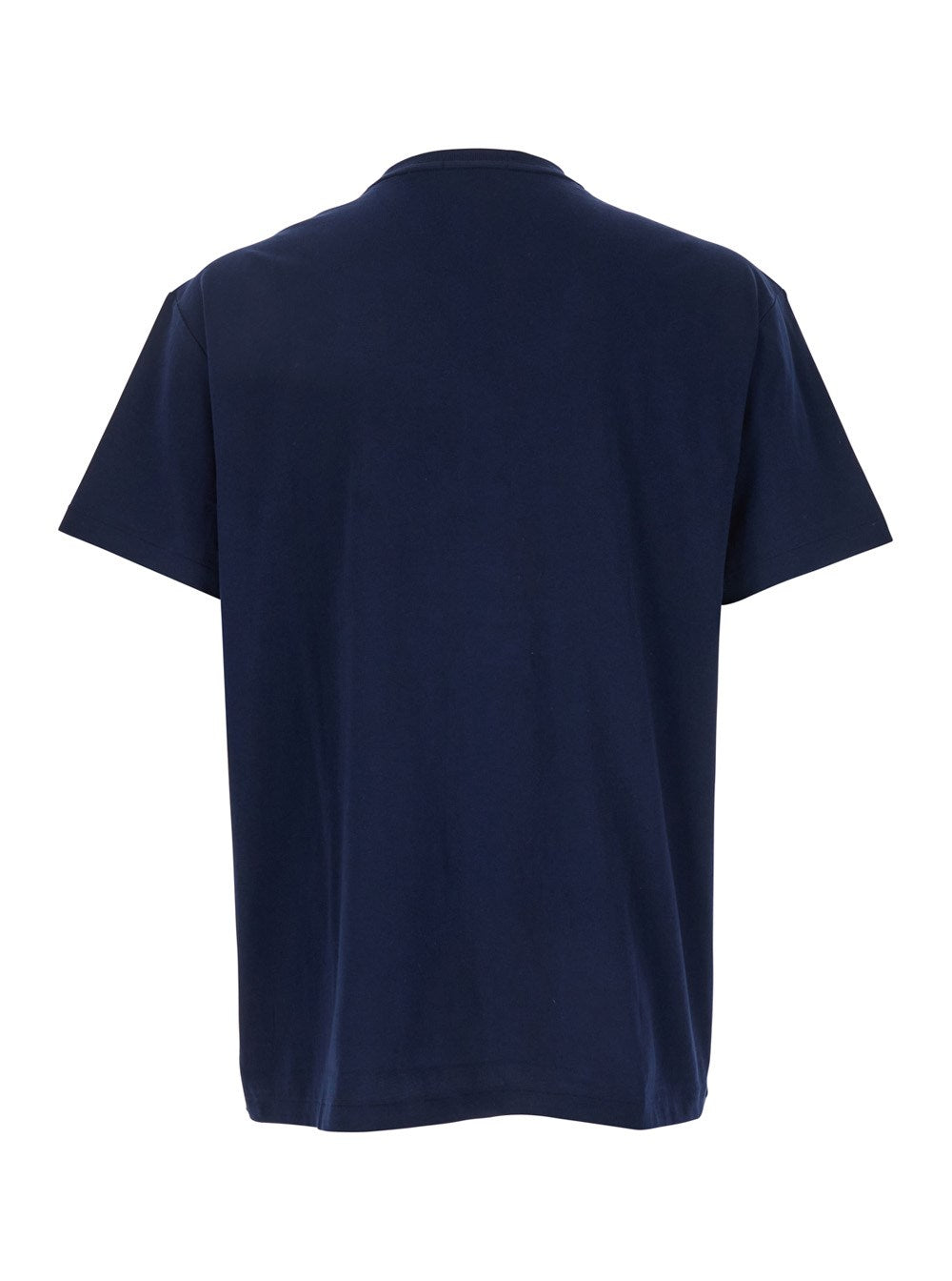 Polo ralph lauren Blue Crewneck T-Shirt with Logo Print on the Front in Cotton Man