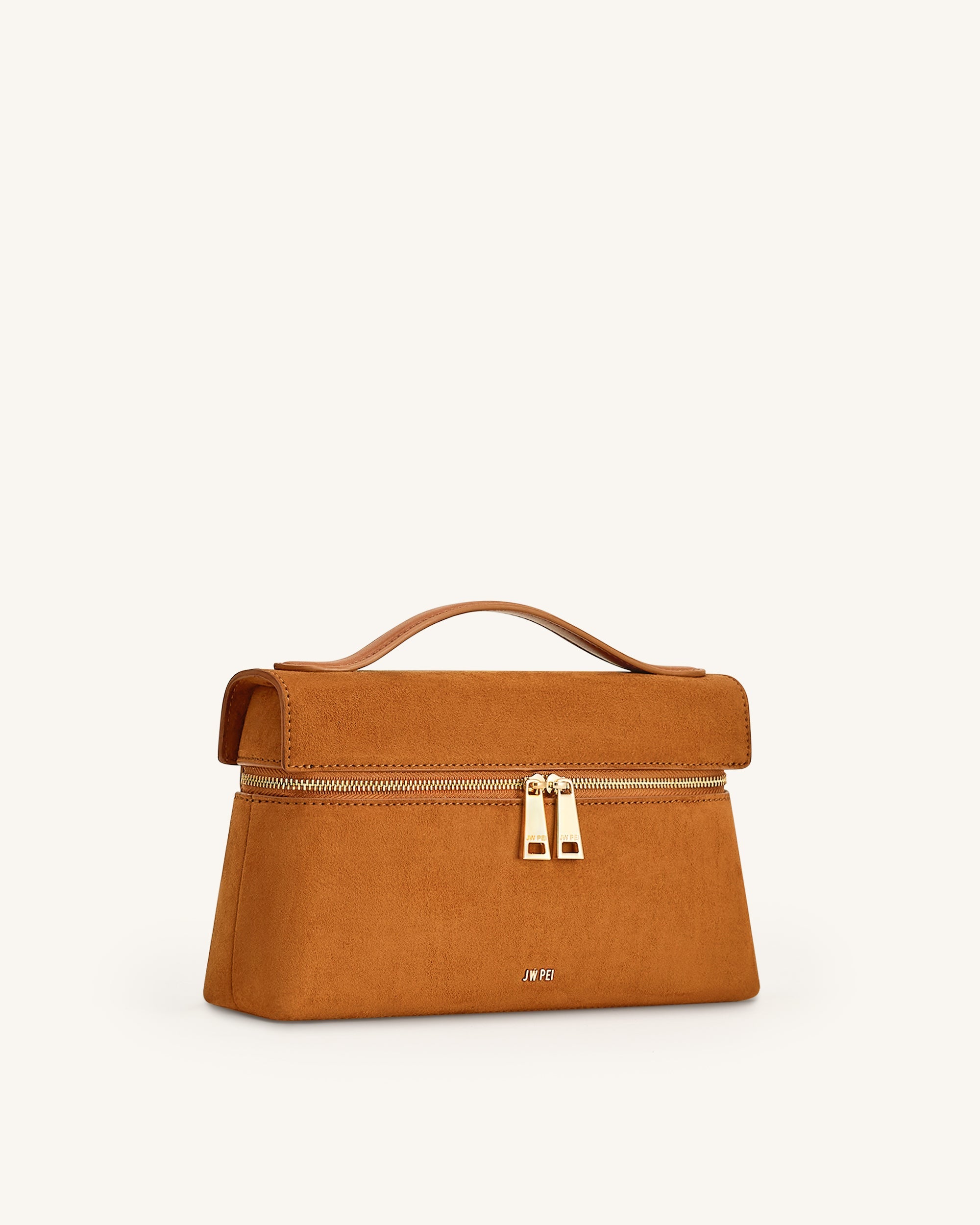 Thea Faux Suede Top Handle Bag - Light Blue