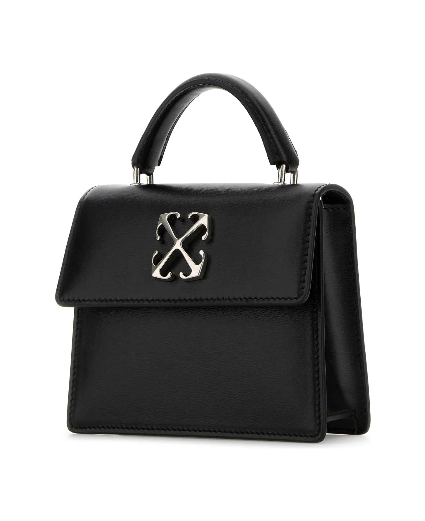 Off White Black Leather Jitney Handbag - Bags | Shop From The Mirage