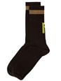 Fendi Brown Socks with FF Logo Embroidery in Cotton Blend Man