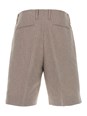 Fendi Beige Bermuda Pants with Belt Loops in Cotton and Linen Blend Man