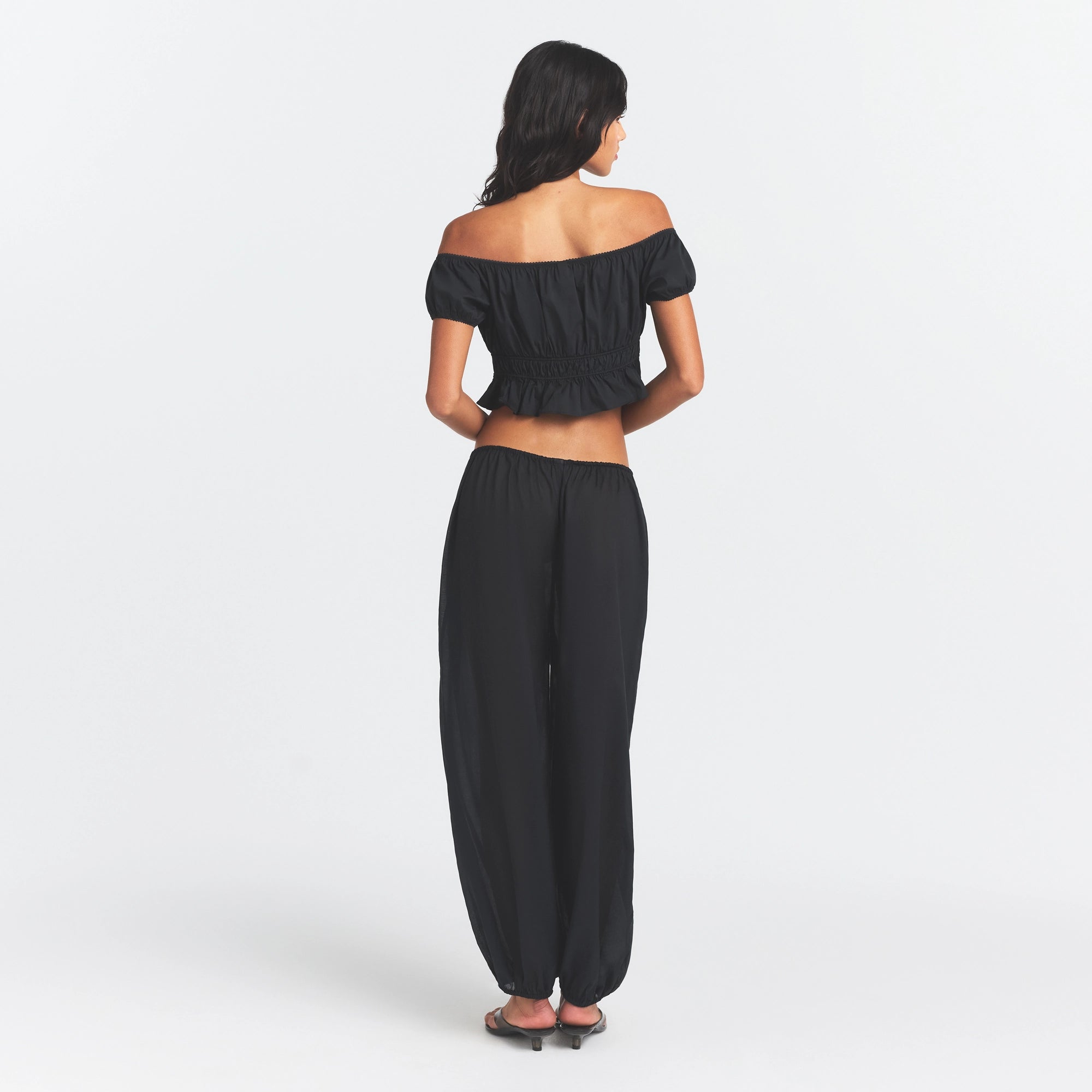 Poplin Apparel Off the Shoulder Top