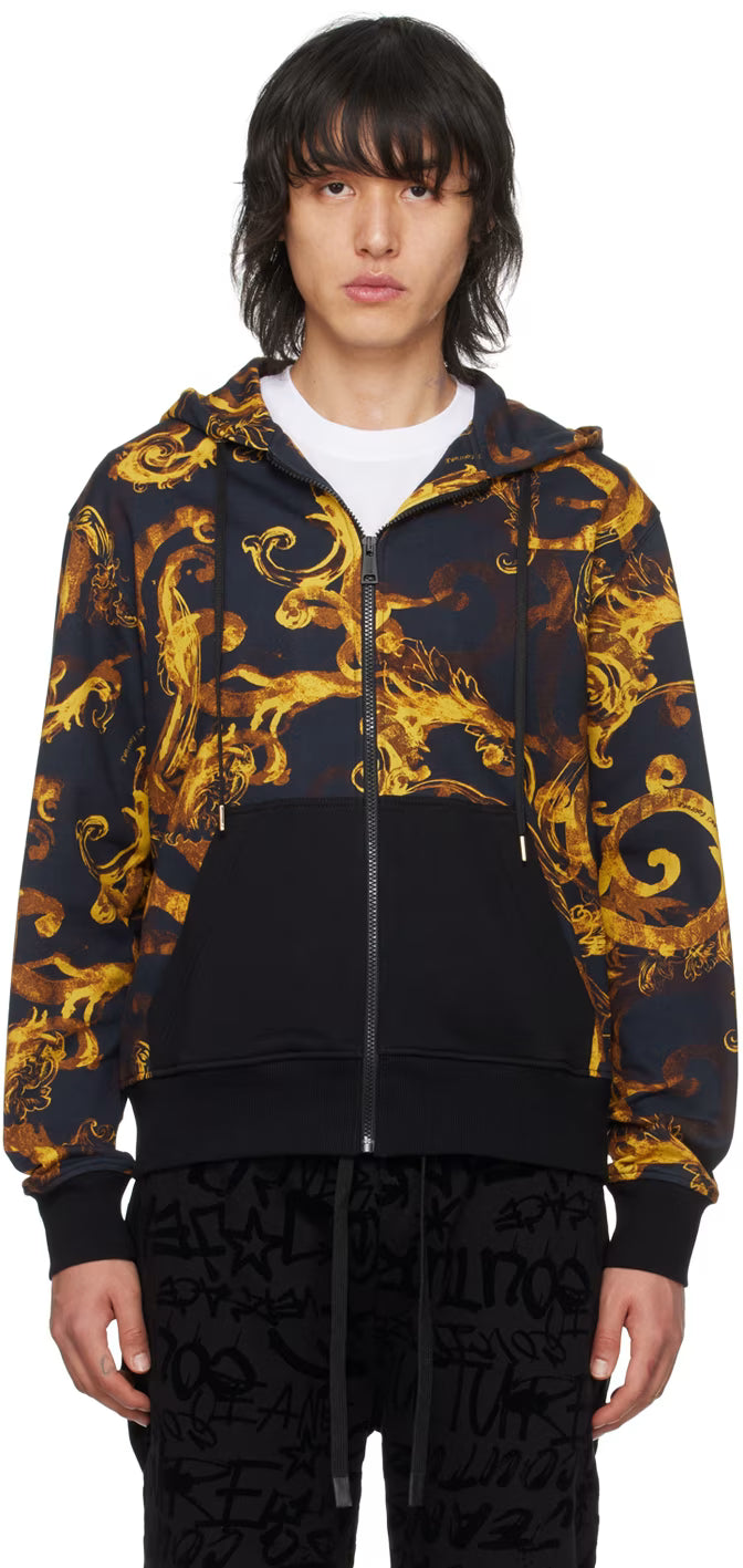 Black Watercolour Couture Hoodie