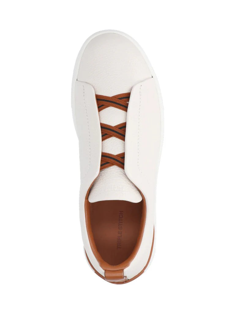Zegna Men’s White Calf Leather Slip-On Sneakers – Made in Italy | RLHCVO S4667ZSPA