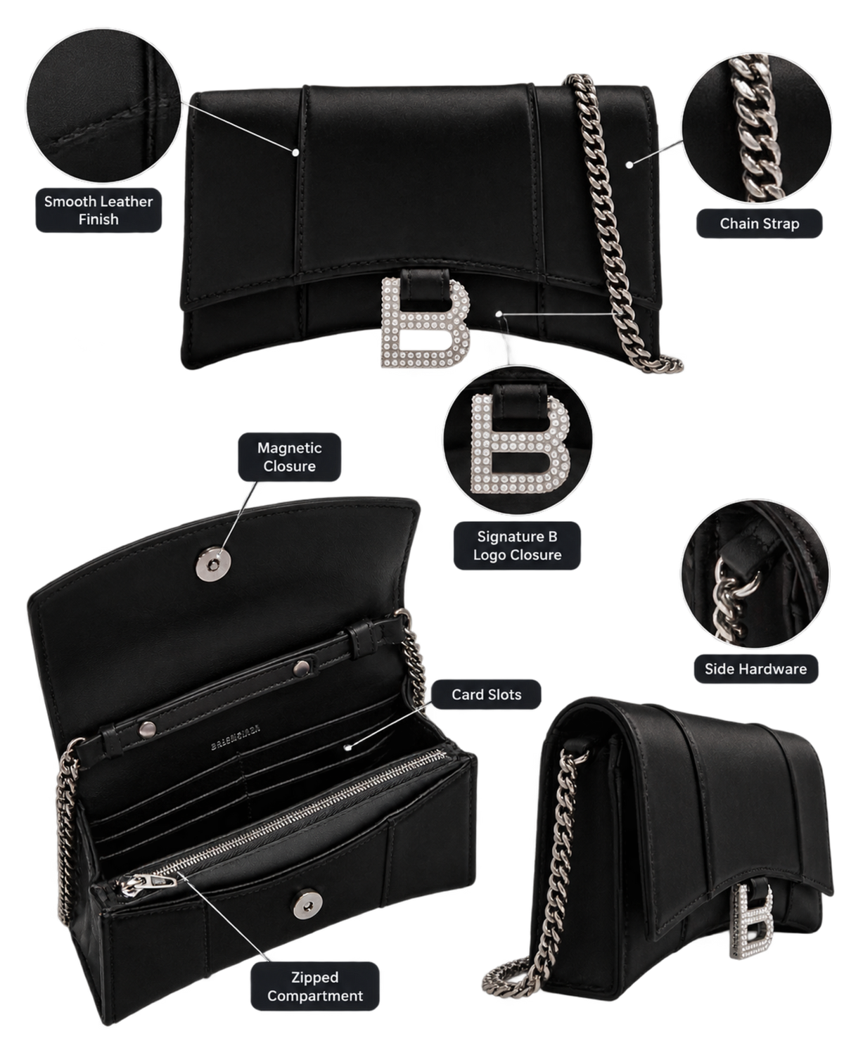 Balenciaga Hourglass chain wallet