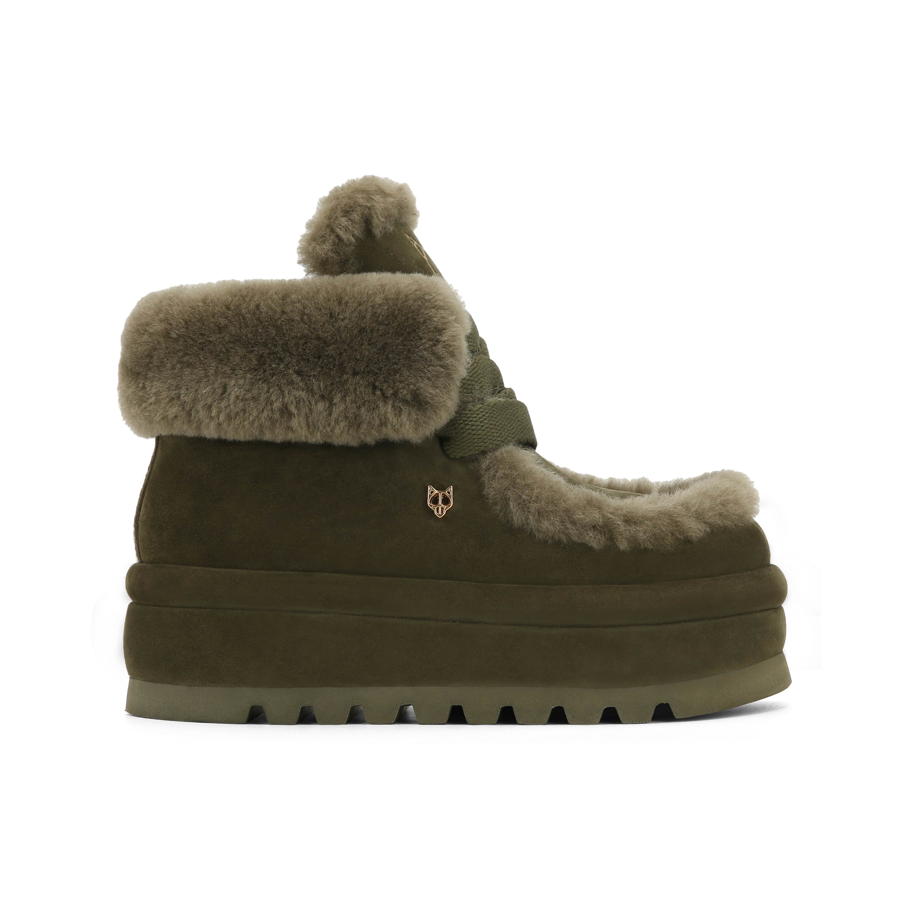 Bambi Dark Olive Suede/Shearling