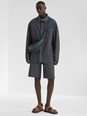 Fendi Blue Shirt with Pointed Collar and All Over FF Motif in Cotton Man