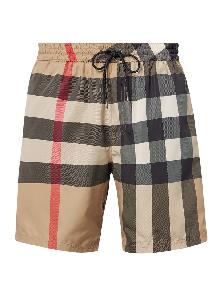 Burberry Check Swim Shorts in Beige