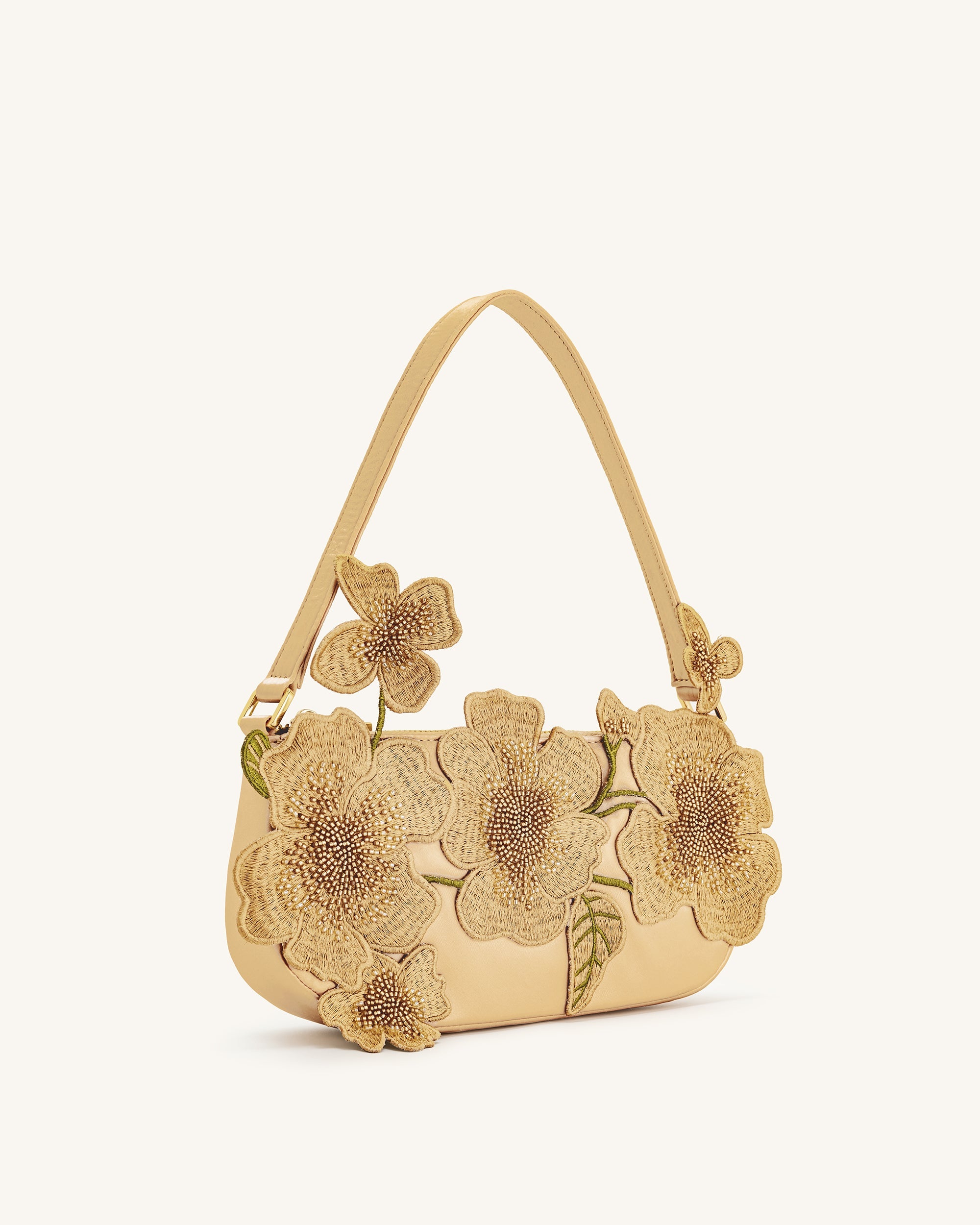 Leona Bead Embellished Shoulder Bag - Pink