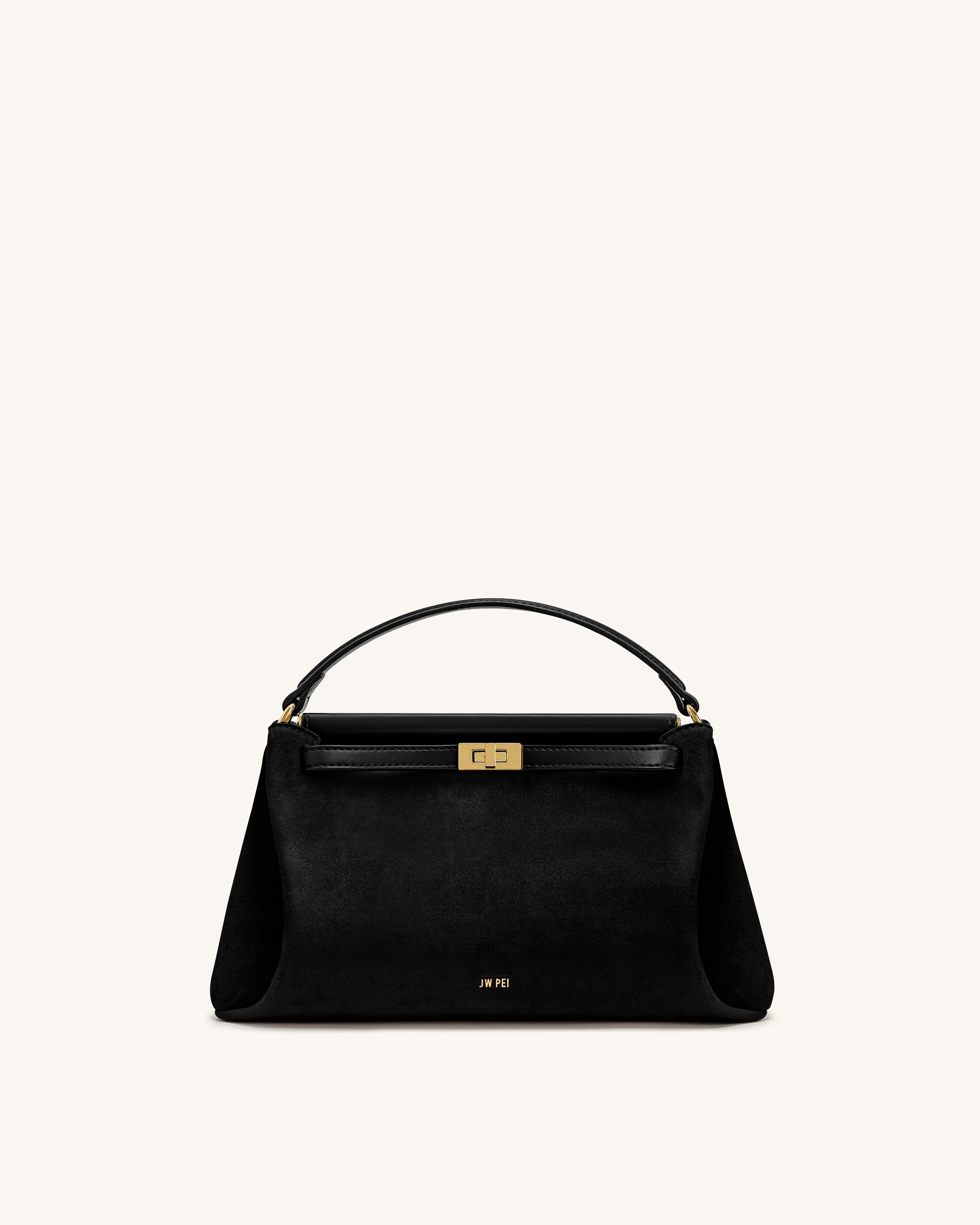 Carmen Faux Suede Top Handle Bag - Dark Brown
