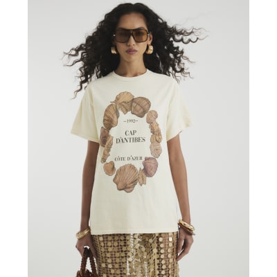 Beige Circle Shell Antibes T-Shirt